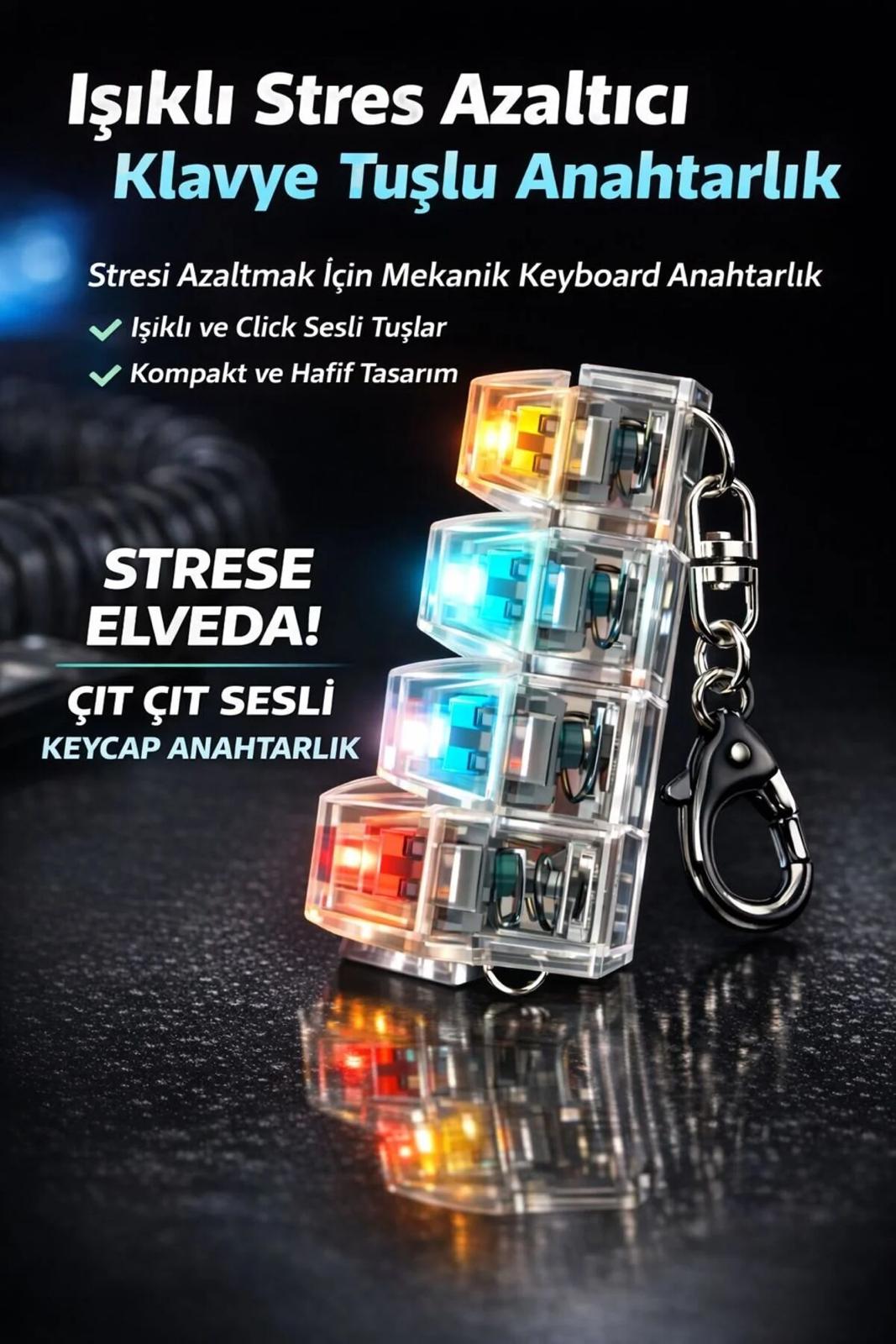 Stres atıcı tuş anahtarlık ışıklı