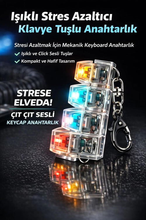 Stres atıcı tuş anahtarlık ışıklı